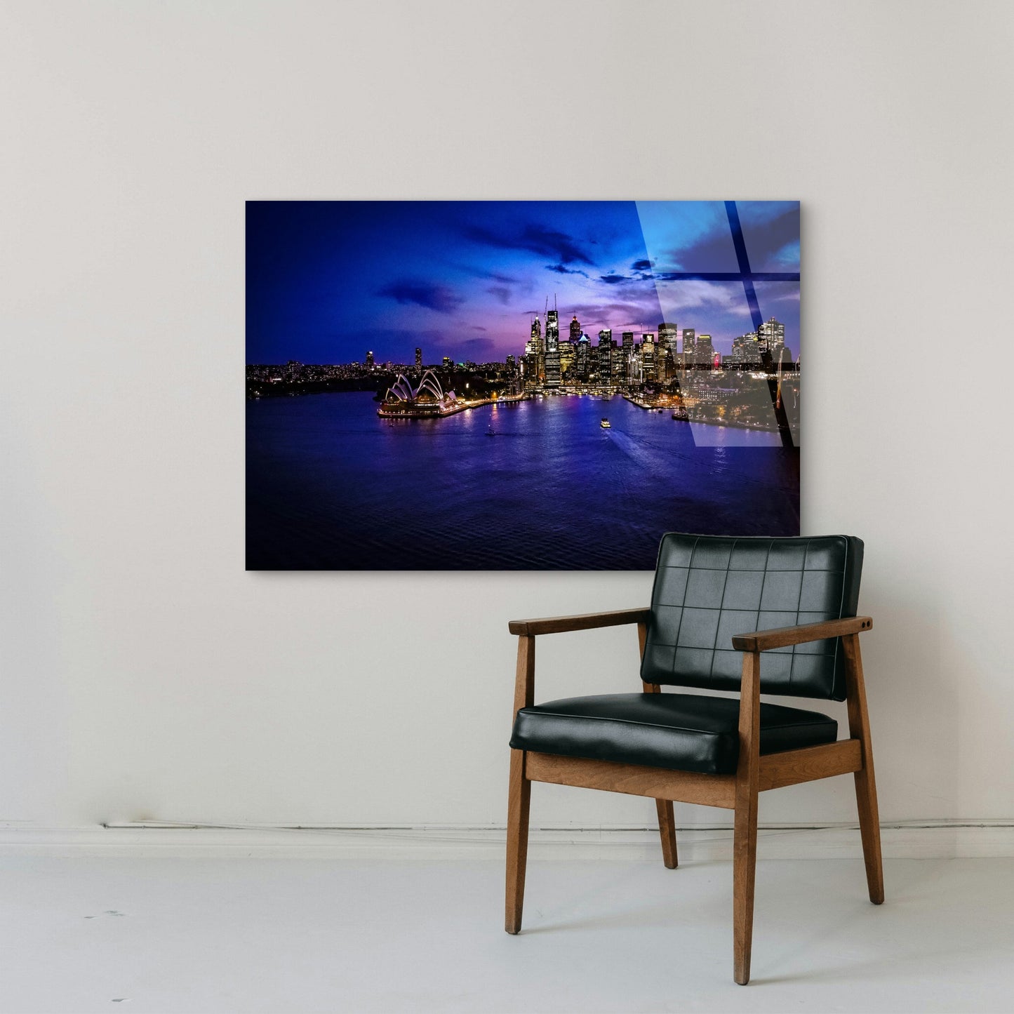 Sydney Opera House Harbour Bridge Night Skyline Illuminated Cityscape Acrylic Glass Printing Wall Art Australian Made Quality
