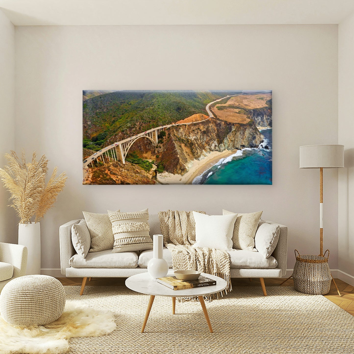 Pacific Coast Highway USA Wall Art Canvas Office Home Room Framed 120x60cm
