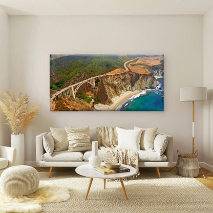 Pacific Coast Highway USA Wall Art Canvas Office Home Room Framed 120x60cm