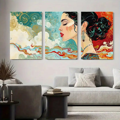 3pcs Yoga & Meditation Spaces Metal Print Ready to Hang Art