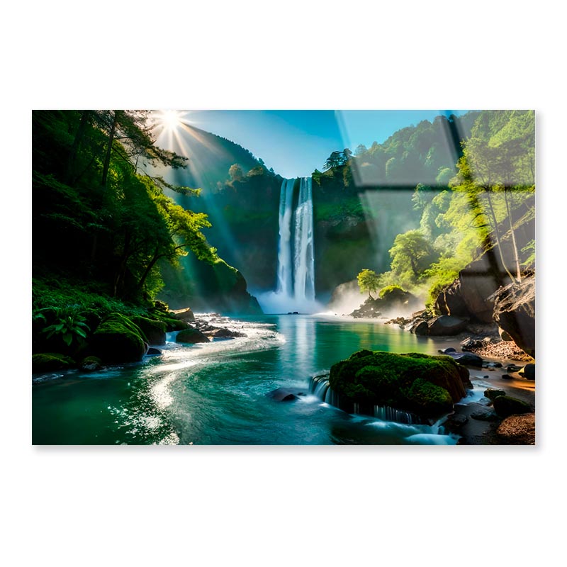 Waterfall In Plitvice National Park  Acrylic Glass Print Tempered Glass Wall Art 100% Made in Australia Ready to Hang