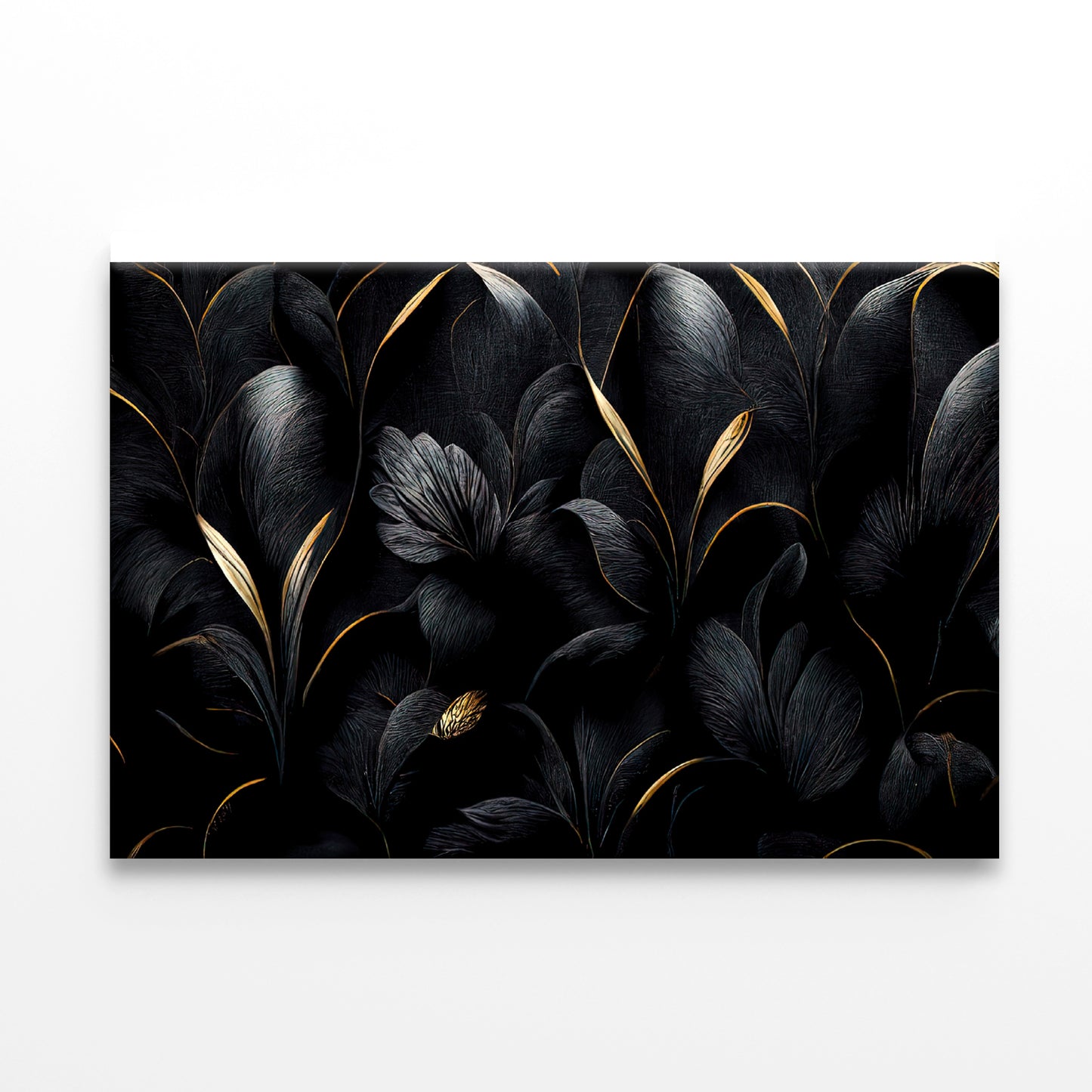 Luxury Black and Gold Leaves Art Print 100% Australian Made - Bella Home Decor