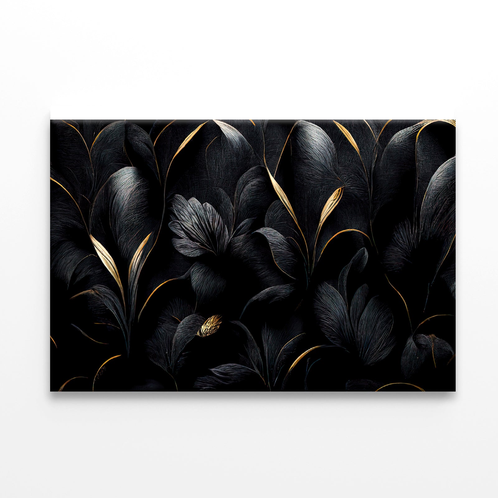 Luxury Black and Gold Leaves Art Print 100% Australian Made - Bella Home Decor