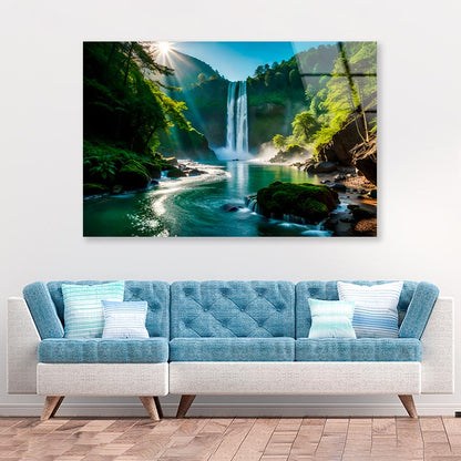 Waterfall In Plitvice National Park  Acrylic Glass Print Tempered Glass Wall Art 100% Made in Australia Ready to Hang