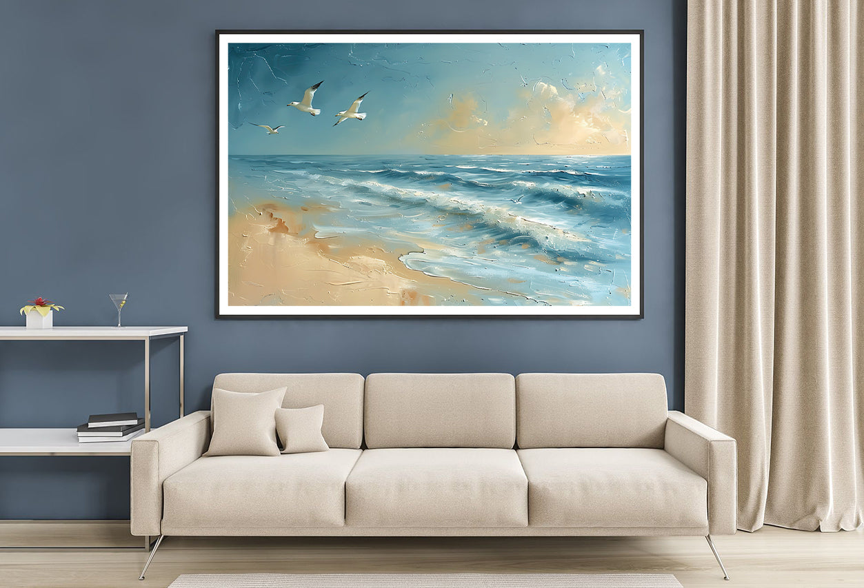 Group of Birds Flying Over the Ocean Home Decor Premium Quality Poster Print Choose Your Sizes - Bella Home Decor