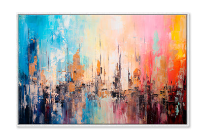 Abstract Colorful Modern Art Acrylic Oil Painting Wall Art Limited Edition High Quality Print Canvas Box Framed White