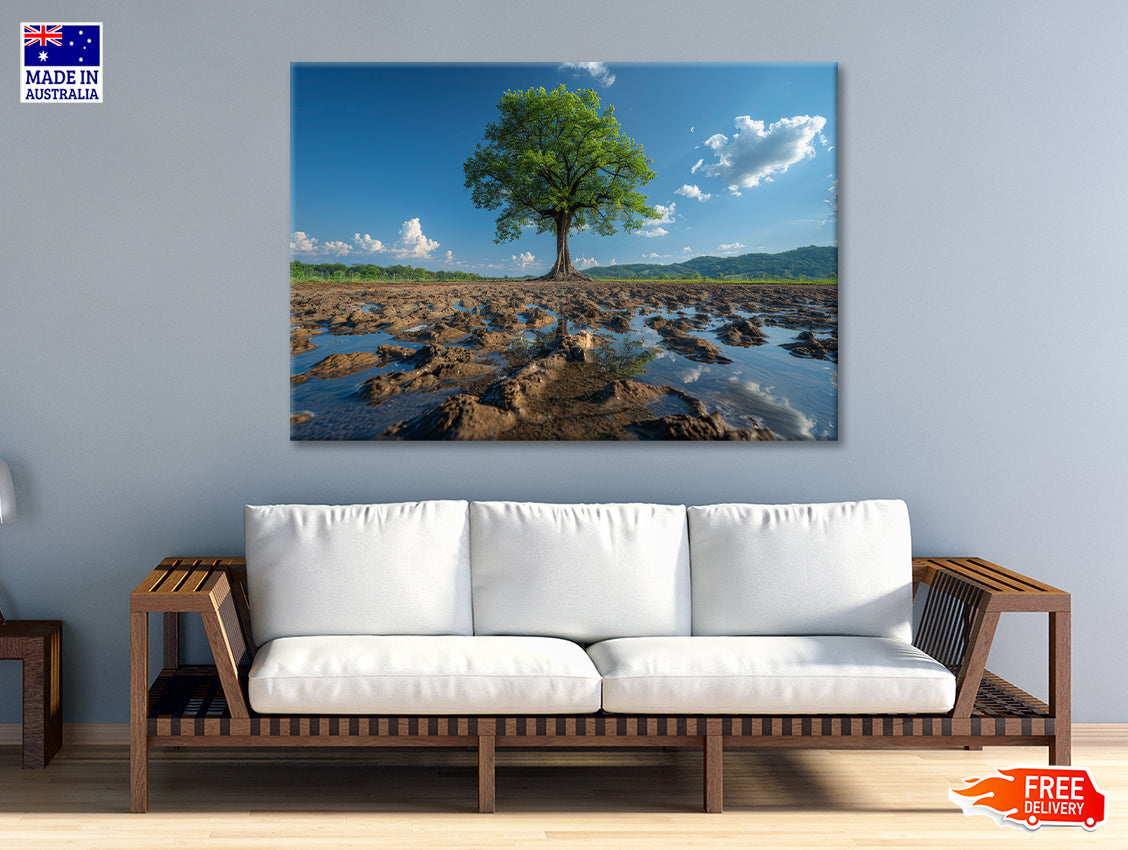 A Tree Is Standing In a Field Print 100% Australian Made - Bella Home Decor