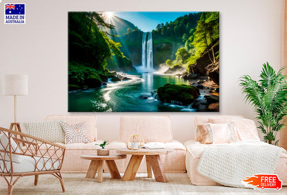 Waterfall In Plitvice National Park  Wall Art Decor 100% Australian Made