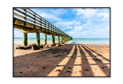 Cornwallis Wharf and Its Leading Innes and Shadow Across Beach to Water Home Decor Premium Quality Poster Print Choose Your Sizes - Bella Home Decor