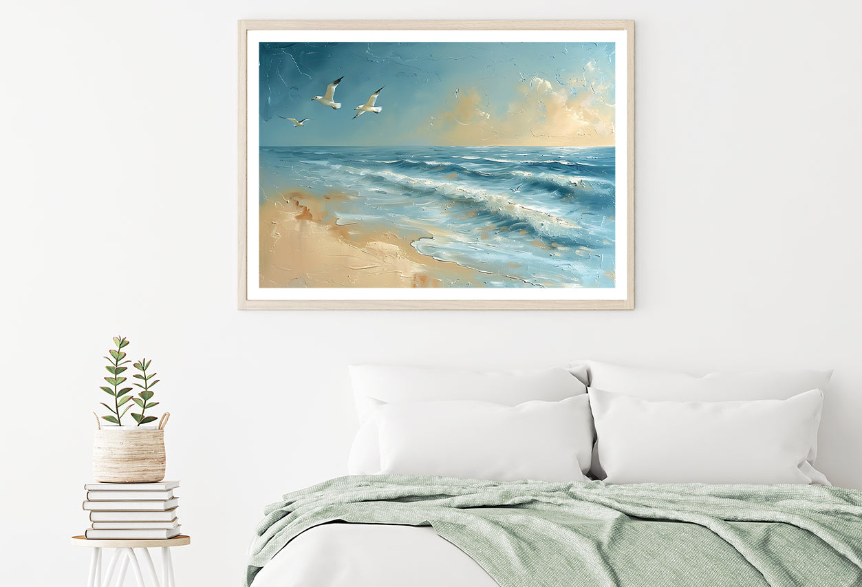 Group of Birds Flying Over the Ocean Home Decor Premium Quality Poster Print Choose Your Sizes - Bella Home Decor