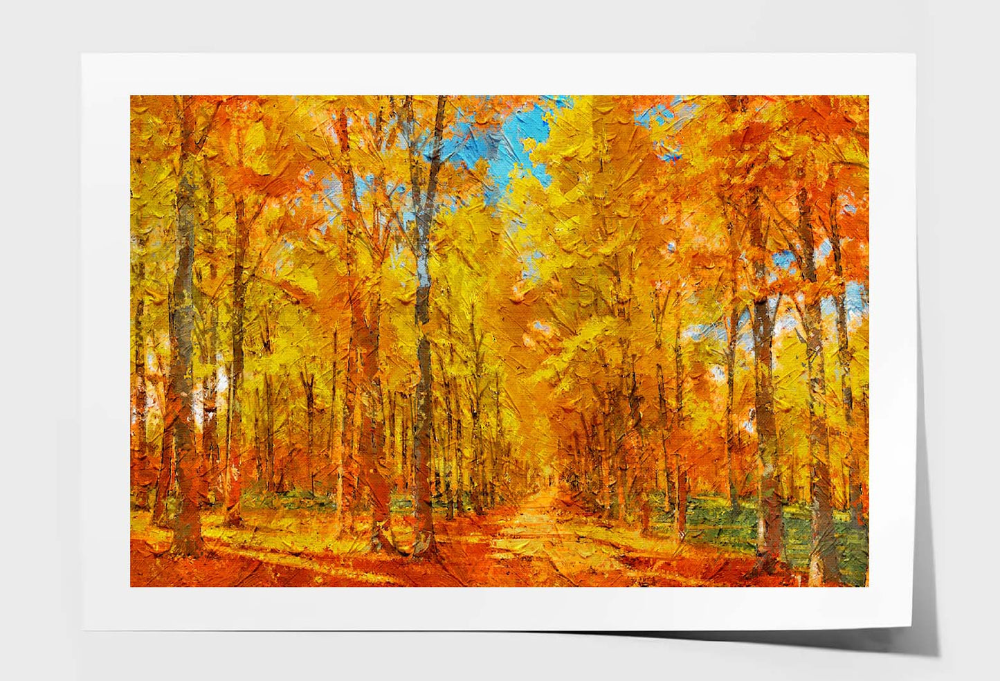 Autumn Gold Yellow Orange Red Trees Park In Sun Light Wall Art Limited Edition High Quality Print