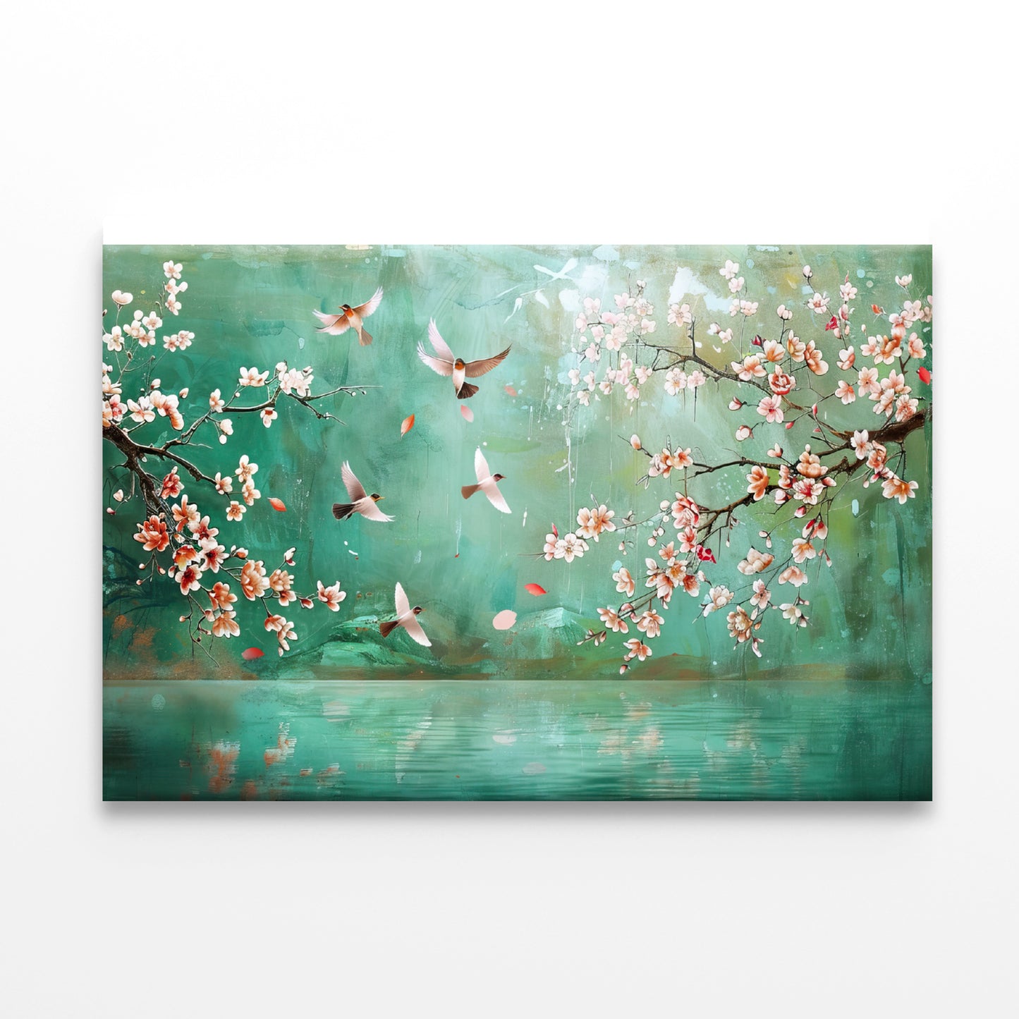 Birds Flying, Flowers Print 100% Australian Made - Bella Home Decor