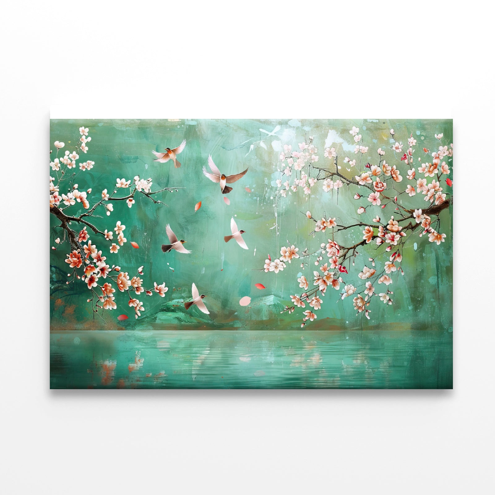 Birds Flying, Flowers Print 100% Australian Made - Bella Home Decor