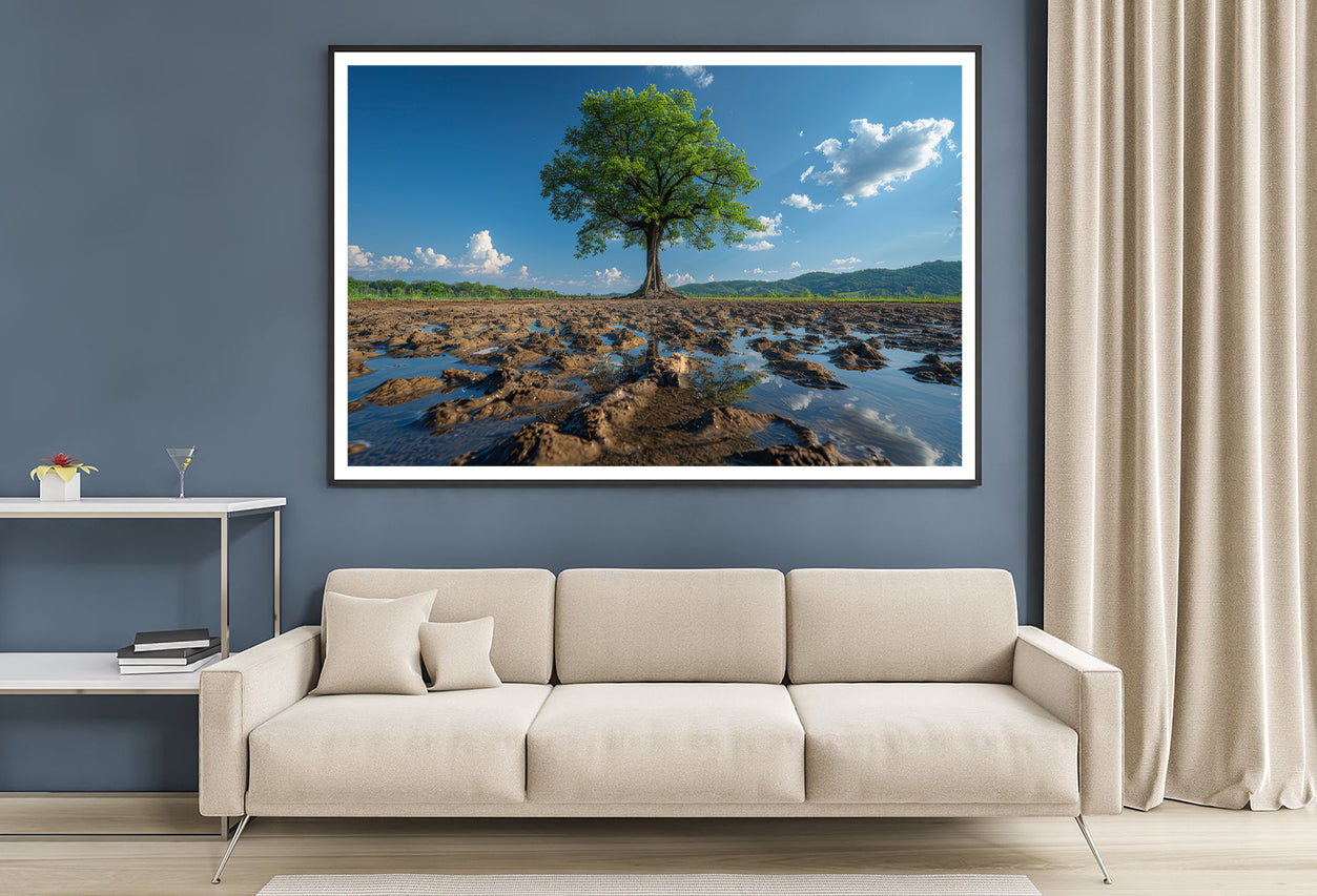 A Tree Is Standing In a Field Home Decor Premium Quality Poster Print Choose Your Sizes - Bella Home Decor