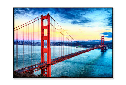 Golden Gate Bridge, San Francisco At Night, USA Home Decor Premium Quality Poster Print Choose Your Sizes