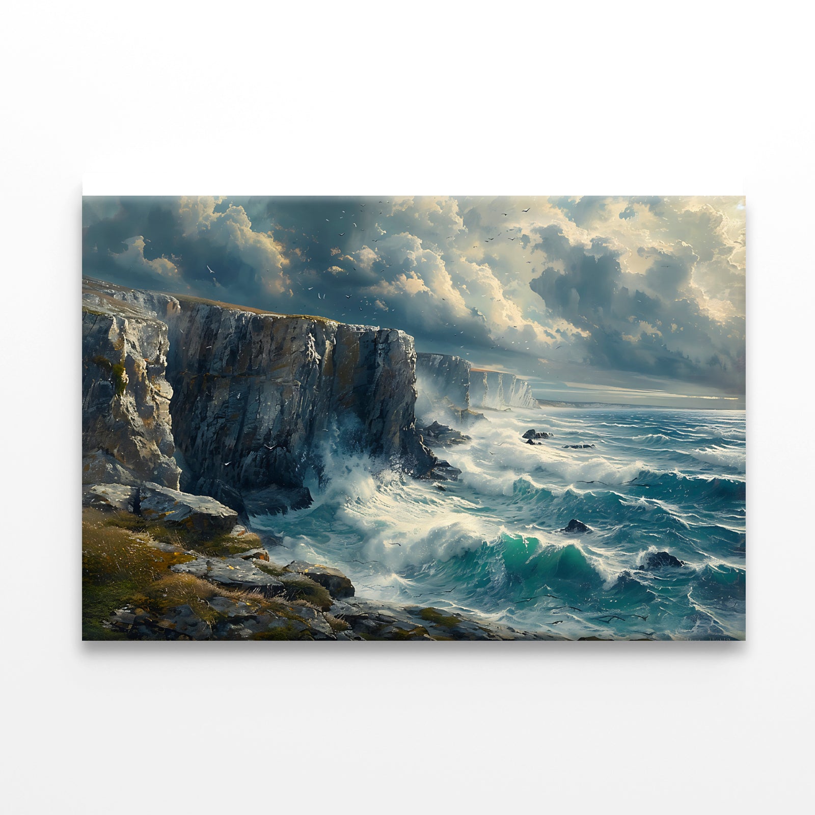 View of Waves Crashing On Rocks Print 100% Australian Made - Bella Home Decor
