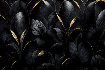 Luxury Black and Gold Leaves Art Home Decor Premium Quality Poster Print Choose Your Sizes - Bella Home Decor