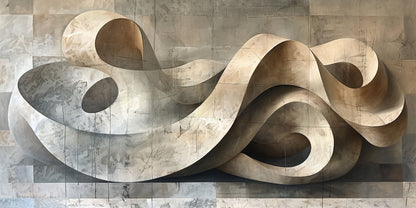 Modern Beige Abstract Wave Spiral Texture Wall Art Canvas Office Home Framed 120x60cm