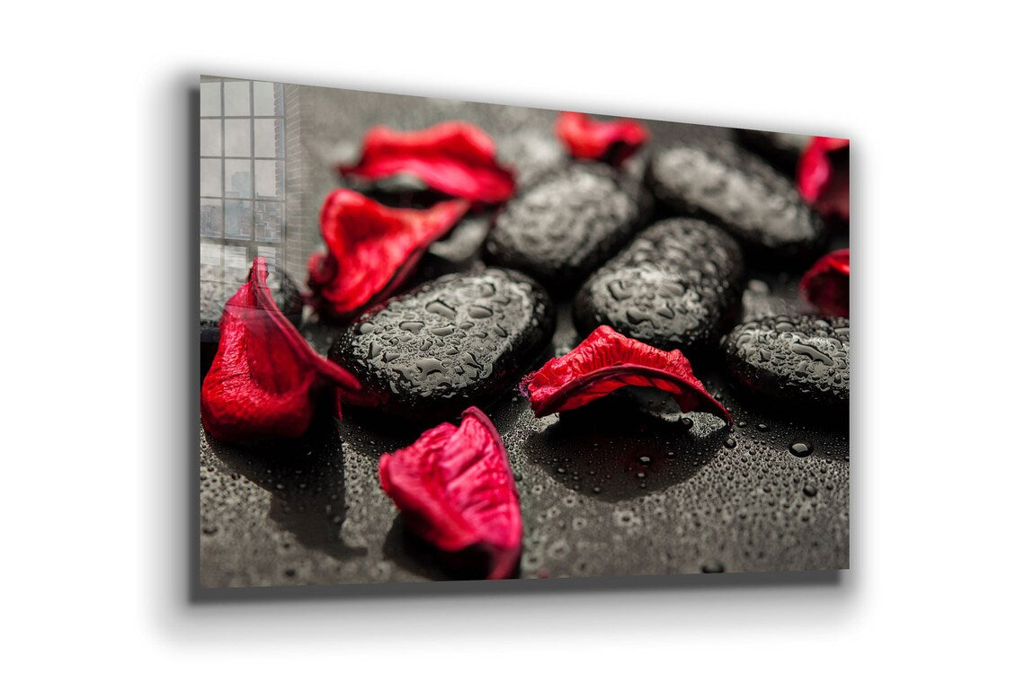 Stones & Rose Petals UV Direct Aluminum Print Australian Made Quality