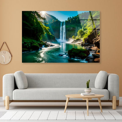 Waterfall In Plitvice National Park  Acrylic Glass Print Tempered Glass Wall Art 100% Made in Australia Ready to Hang