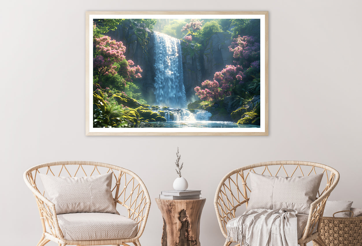 View of Waterfall in the Jungle Home Decor Premium Quality Poster Print Choose Your Sizes