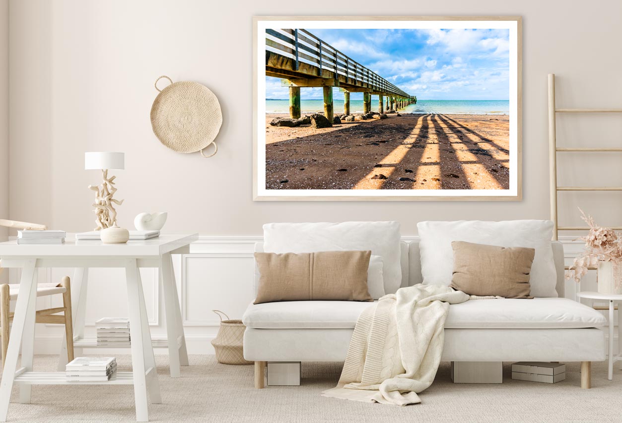 Cornwallis Wharf and Its Leading Innes and Shadow Across Beach to Water Home Decor Premium Quality Poster Print Choose Your Sizes - Bella Home Decor