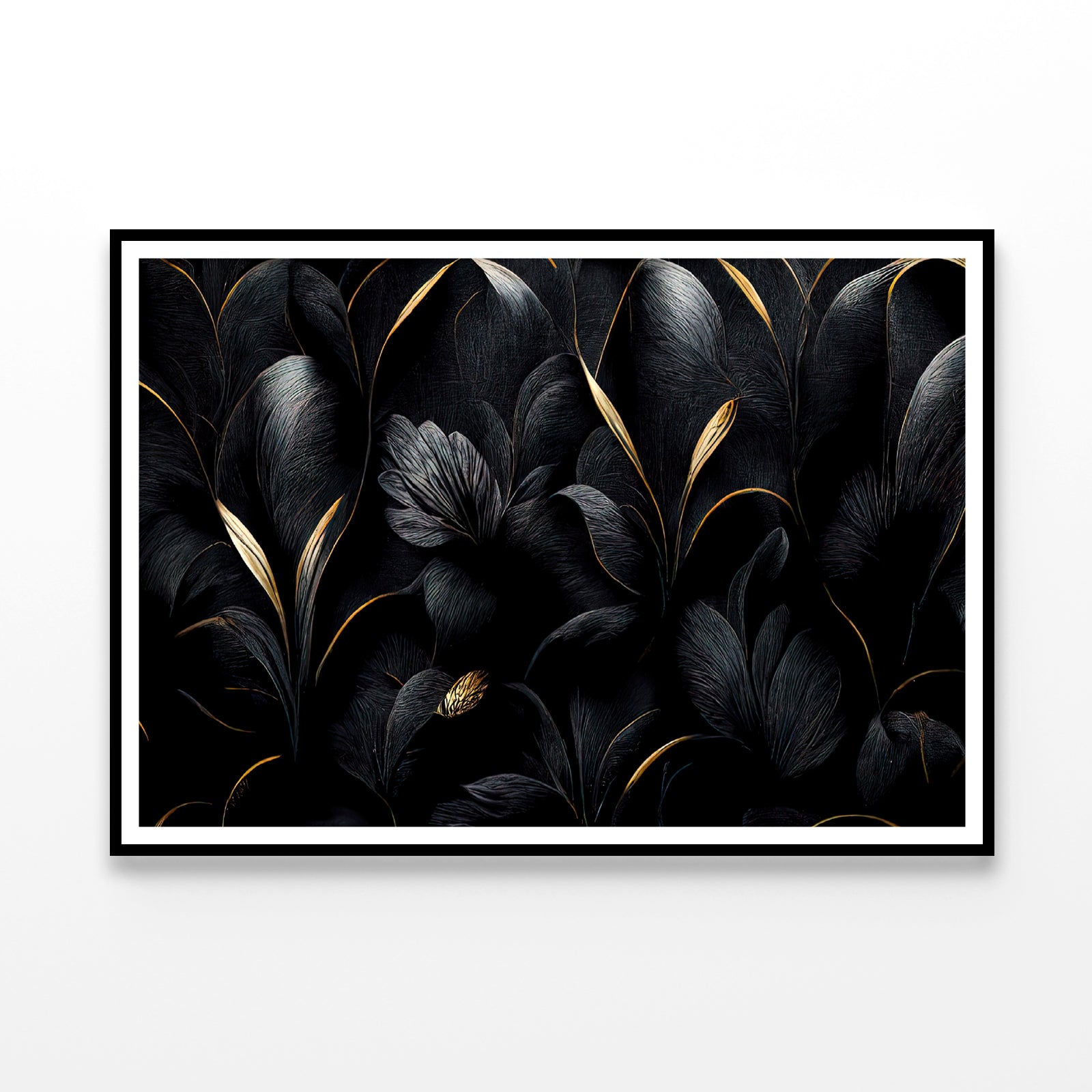 Luxury Black and Gold Leaves Art Home Decor Premium Quality Poster Print Choose Your Sizes - Bella Home Decor