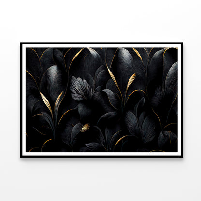 Luxury Black and Gold Leaves Art Home Decor Premium Quality Poster Print Choose Your Sizes - Bella Home Decor
