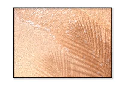 Shadow Of Coconut Leaf on Clean Sand Beach Home Decor Premium Quality Poster Print Choose Your Sizes