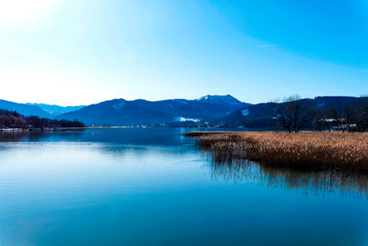 A Lake with a Blue Sky Overhead With Mountains Home Decor Premium Quality Poster Print Choose Your Sizes