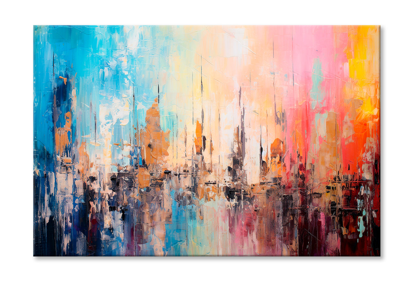 Abstract Colorful Modern Art Acrylic Oil Painting Wall Art Limited Edition High Quality Print Stretched Canvas None