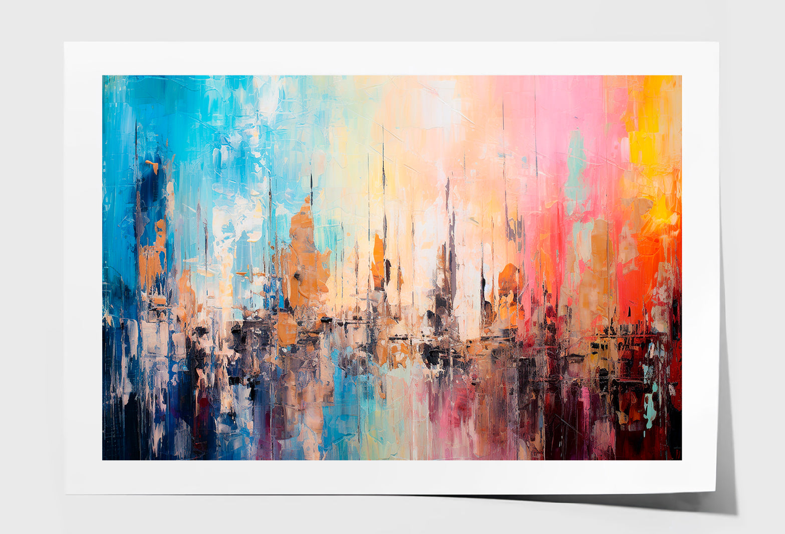 Abstract Colorful Modern Art Acrylic Oil Painting Wall Art Limited Edition High Quality Print Unframed Roll Canvas None