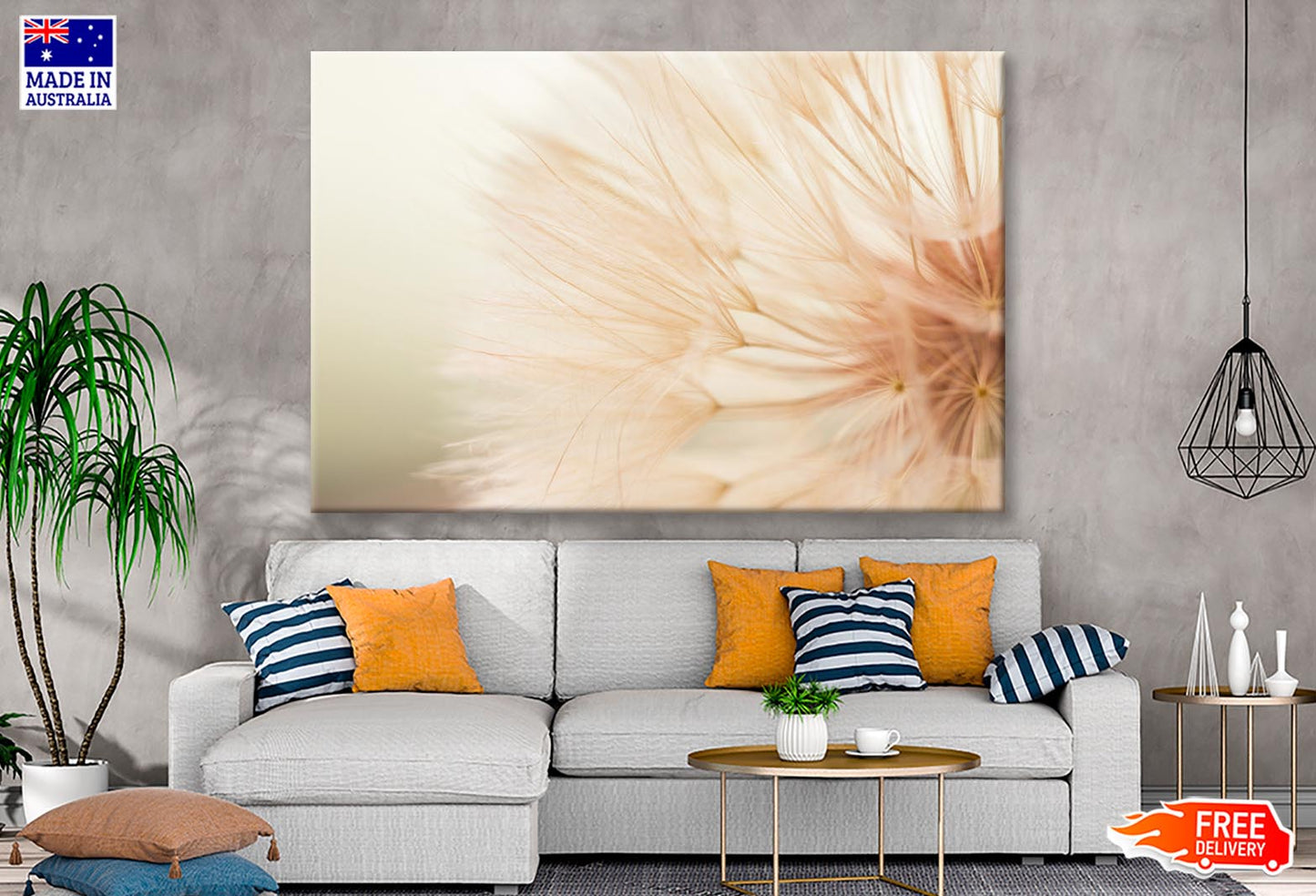 Close Up of a Dandelion with A Blurry Wall Art Decor 100% Australian Made