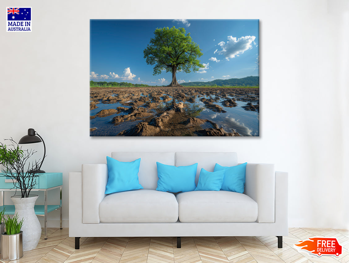 A Tree Is Standing In a Field Print 100% Australian Made - Bella Home Decor