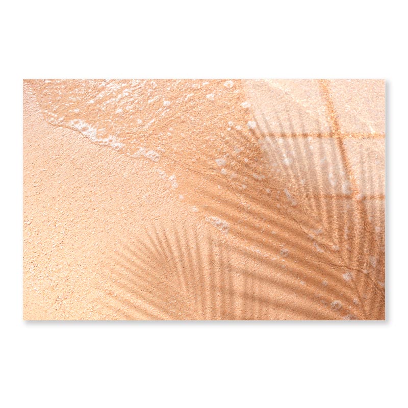 Shadow Of Coconut Leaf on Clean Sand BeachAcrylic Glass Print Tempered Glass Wall Art 100% Made in Australia Ready to Hang