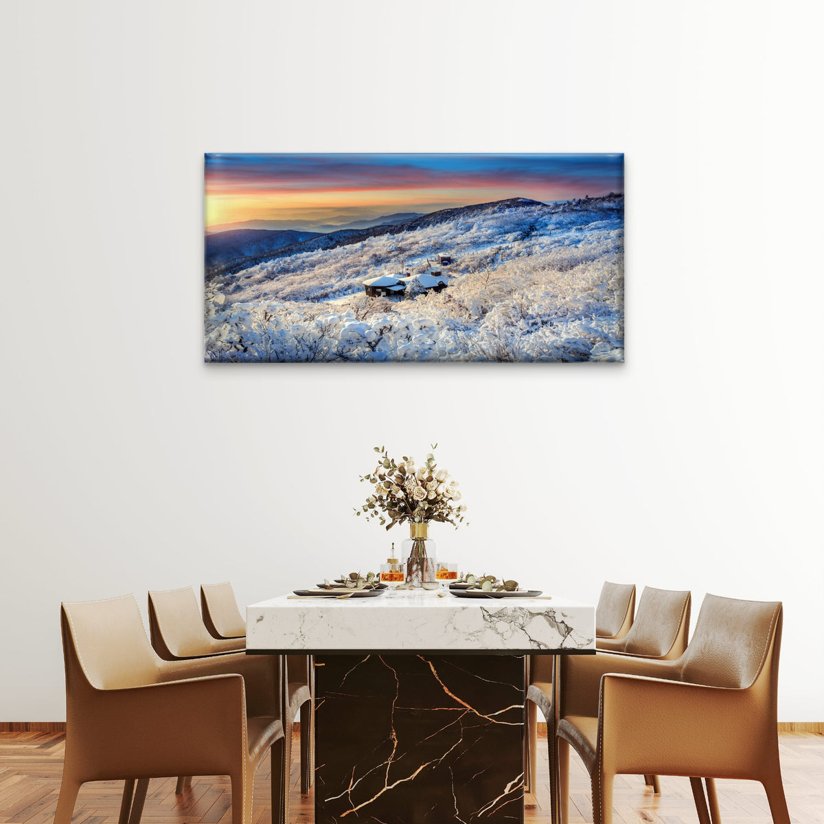 Deogyusan Mountains Winter South Korea Wall Art Canvas Office Home Room Framed 120x60cm