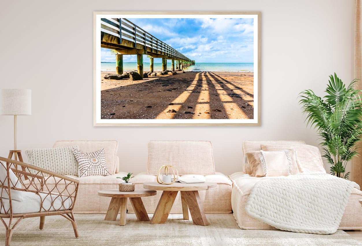 Cornwallis Wharf and Its Leading Innes and Shadow Across Beach to Water Home Decor Premium Quality Poster Print Choose Your Sizes - Bella Home Decor