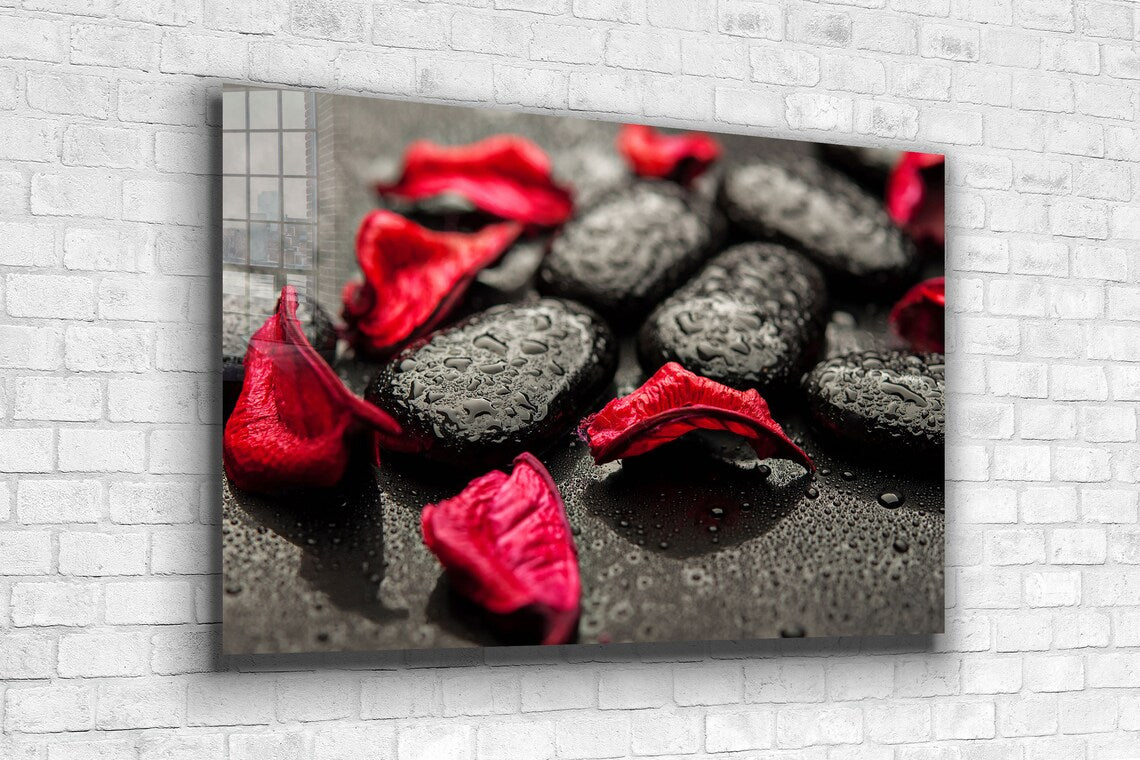 Stones & Rose Petals UV Direct Aluminum Print Australian Made Quality