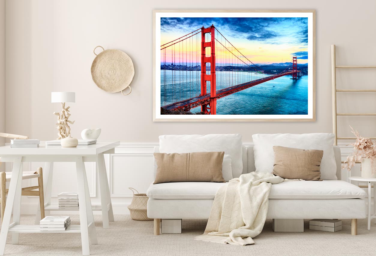 Golden Gate Bridge, San Francisco At Night, USA Home Decor Premium Quality Poster Print Choose Your Sizes