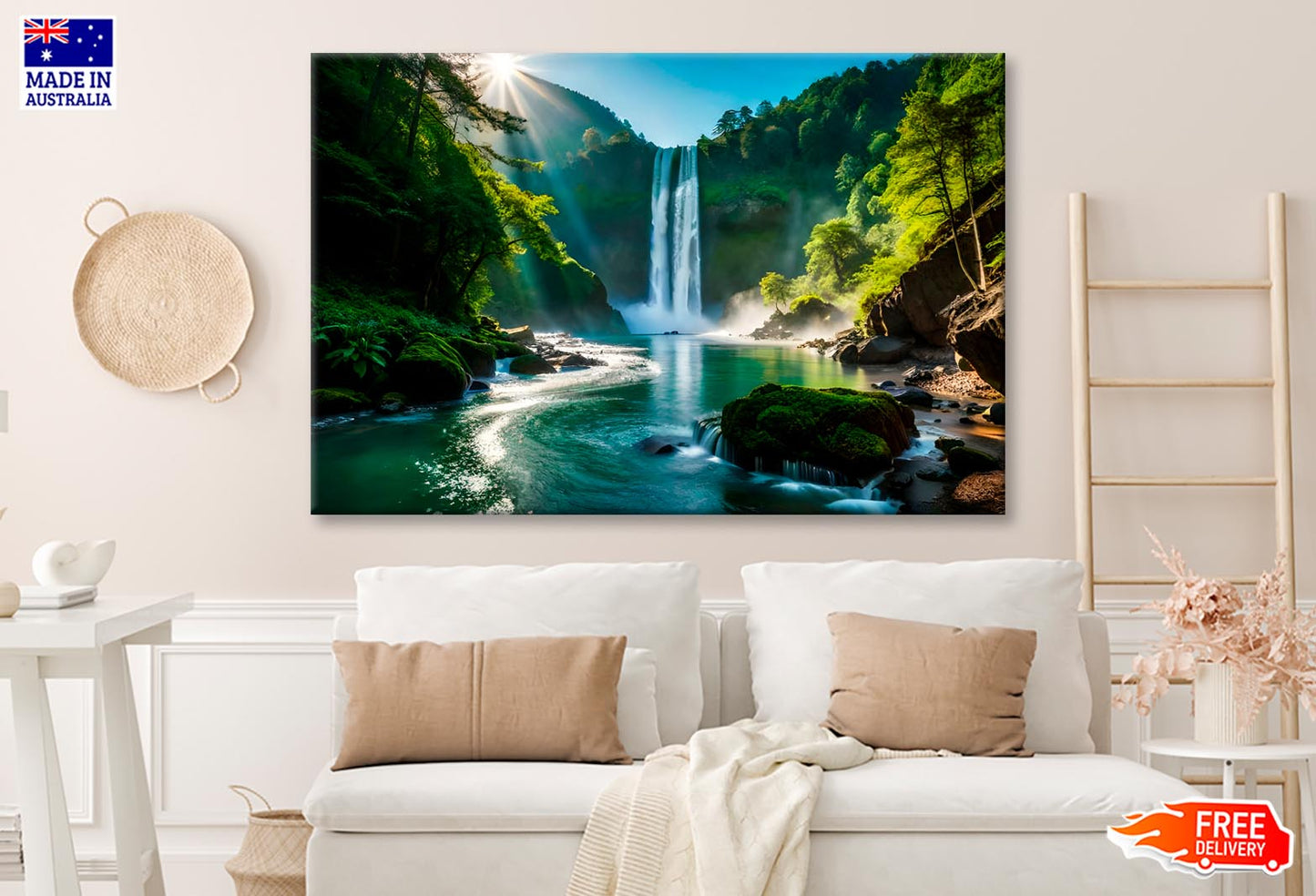 Waterfall In Plitvice National Park  Wall Art Decor 100% Australian Made