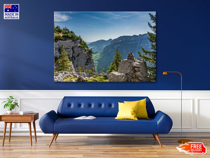Swiss Alps Mountain Range with Sky Print 100% Australian Made - Bella Home Decor