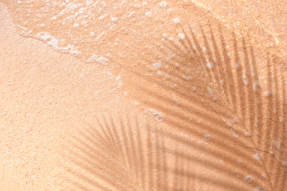 Shadow Of Coconut Leaf on Clean Sand Beach Wall Art Decor 100% Australian Made - Bella Home Decor