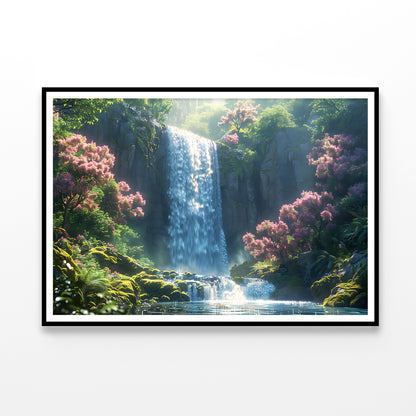 View of Waterfall in the Jungle Home Decor Premium Quality Poster Print Choose Your Sizes