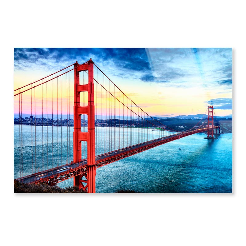 Golden Gate Bridge, San Francisco At Night, USA Acrylic Glass Print Tempered Glass Wall Art 100% Made in Australia Ready to Hang