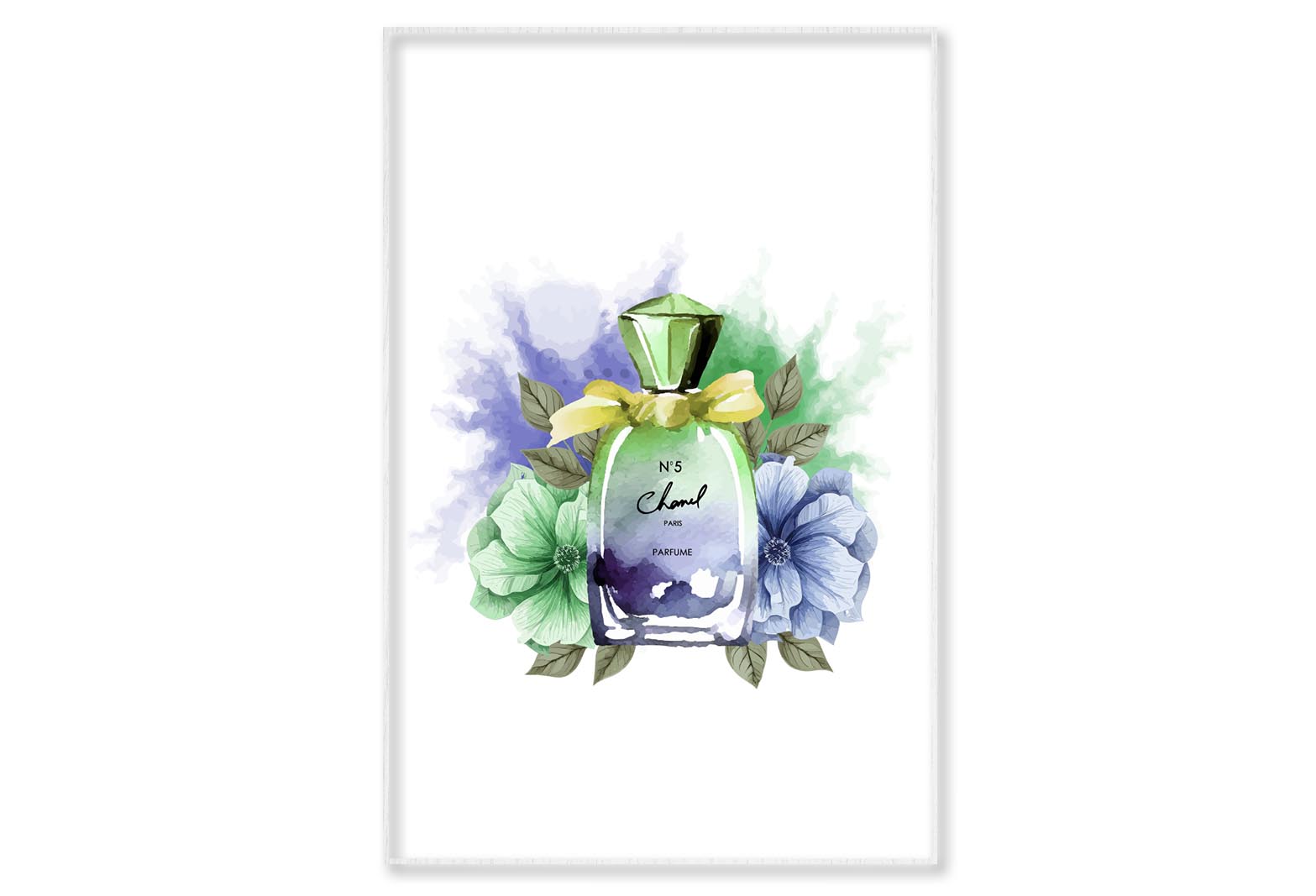 Light Green Perfume Wall Art Limited Edition High Quality Print Canvas Box Framed White