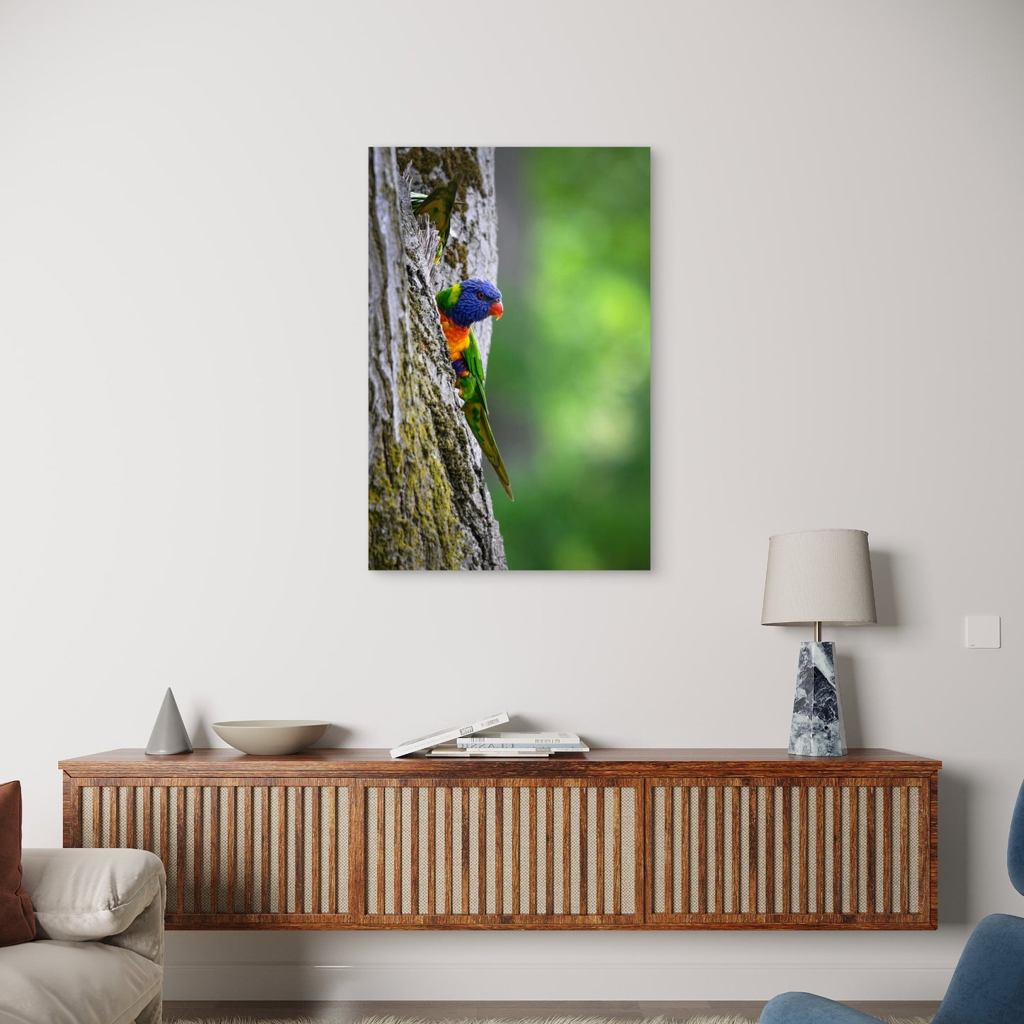 Australian Rainbow Lorikeet Bird Wildlife 40x60cm Metal Print Ready to Hang