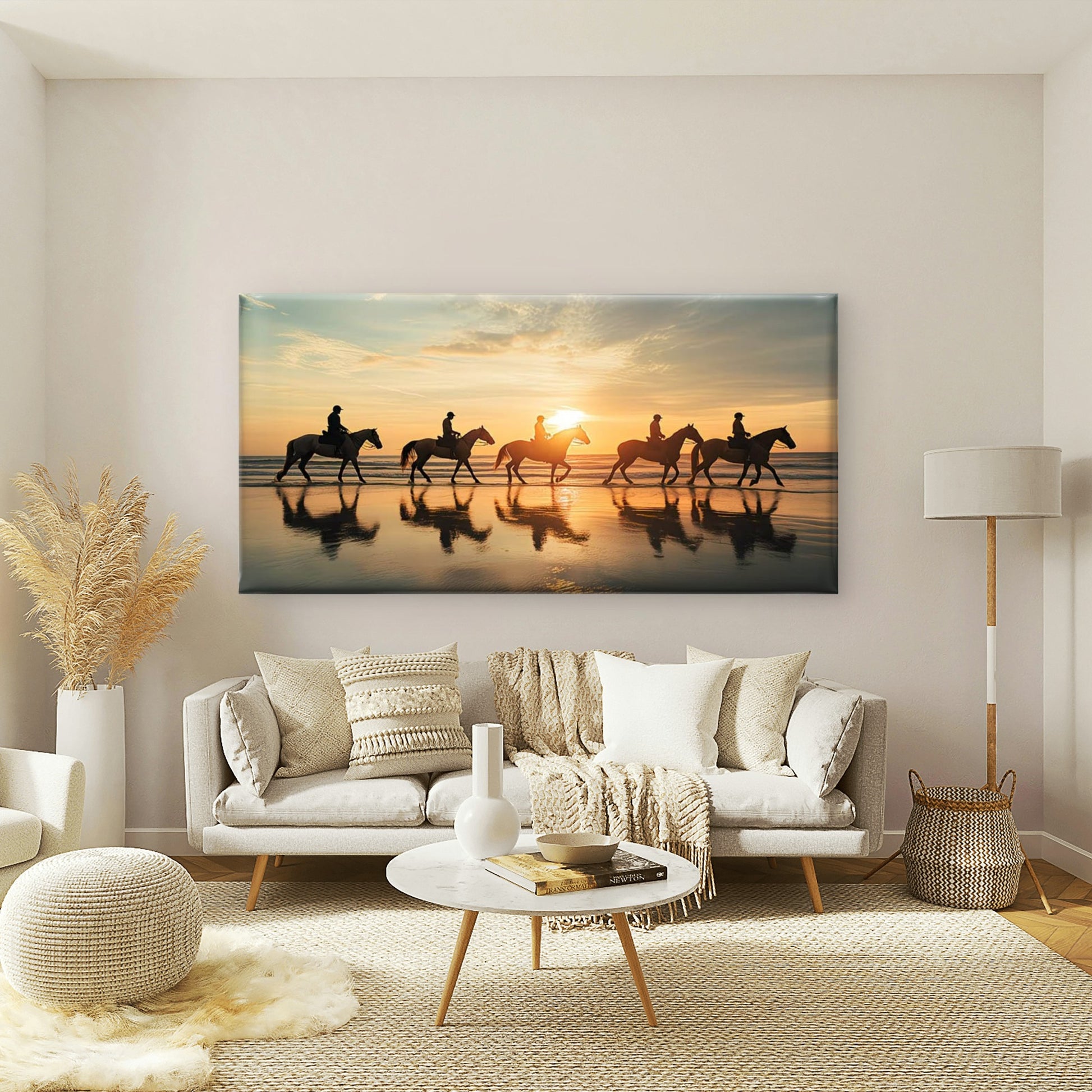 Riding Toward The Sun Wall Art Canvas Office Home Room Framed 120x60cm - Bella Home Decor