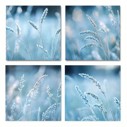 4pcs Nordic Winter Grass Natur Theme Wall Art Canvas Framed