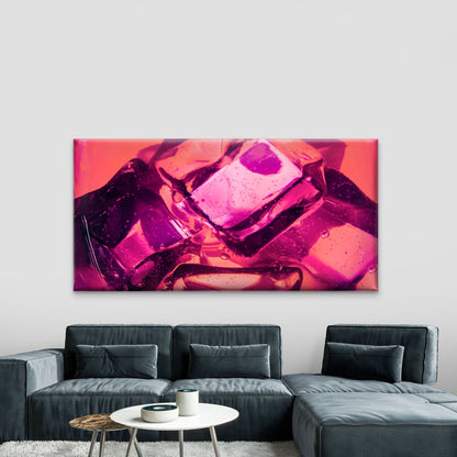 Ice Cubes Motion Water Splash Wall Art Canvas Office Home Room Framed 120x60cm