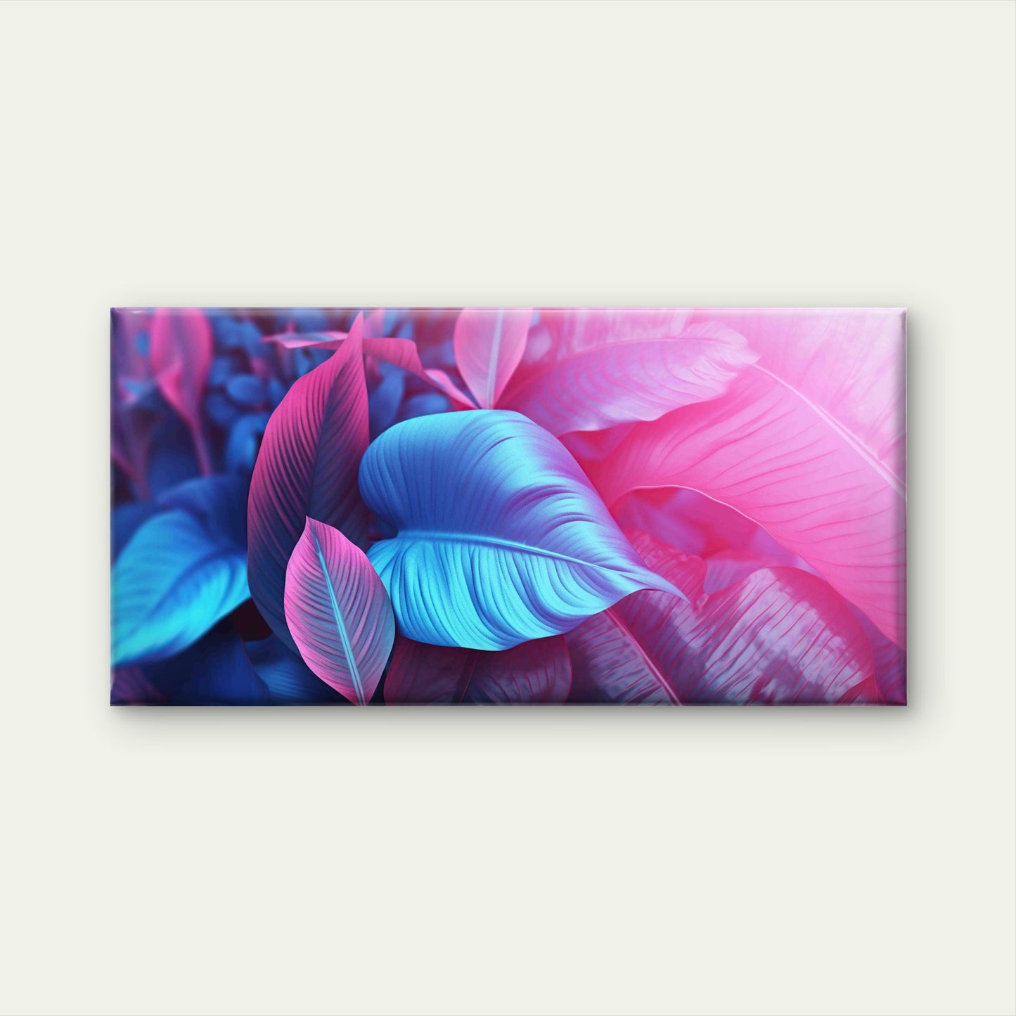 Tropical Leaves Wall Art Canvas Office Home Room Framed 120x60cm - Bella Home Decor
